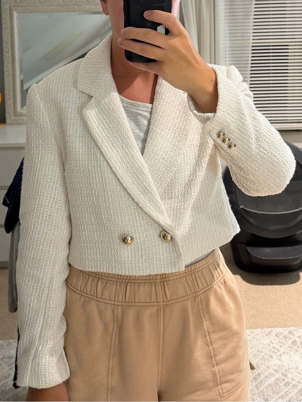 Zara Cropped Tweed Blazer